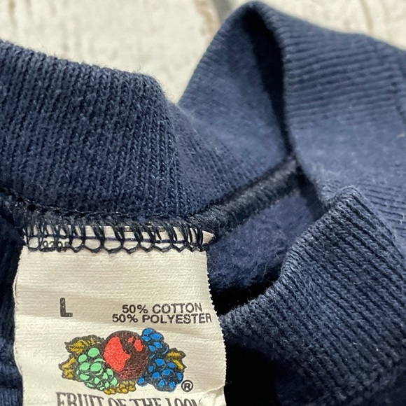 Vintage 1980 Teaching University Blue 80s Crewneck Pullover Sweatshirt - Picture 7 of 7